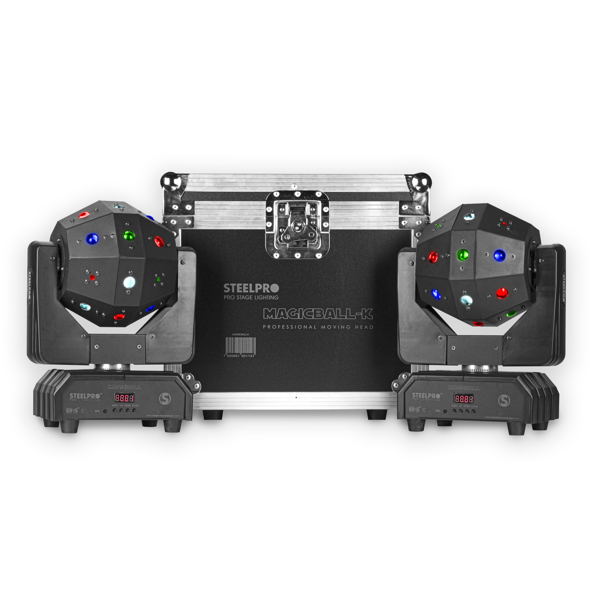Foto 1 | Luz De Escenario Profesional Case 2 Cabezas Magicball Moviles Led Profesionales Rgbw Beam Laser Estrobo Dj Dmx512 Stee