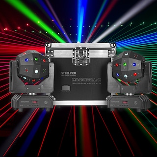 Foto 2 | Luz De Escenario Profesional Case 2 Cabezas Magicball Moviles Led Profesionales Rgbw Beam Laser Estrobo Dj Dmx512 Stee