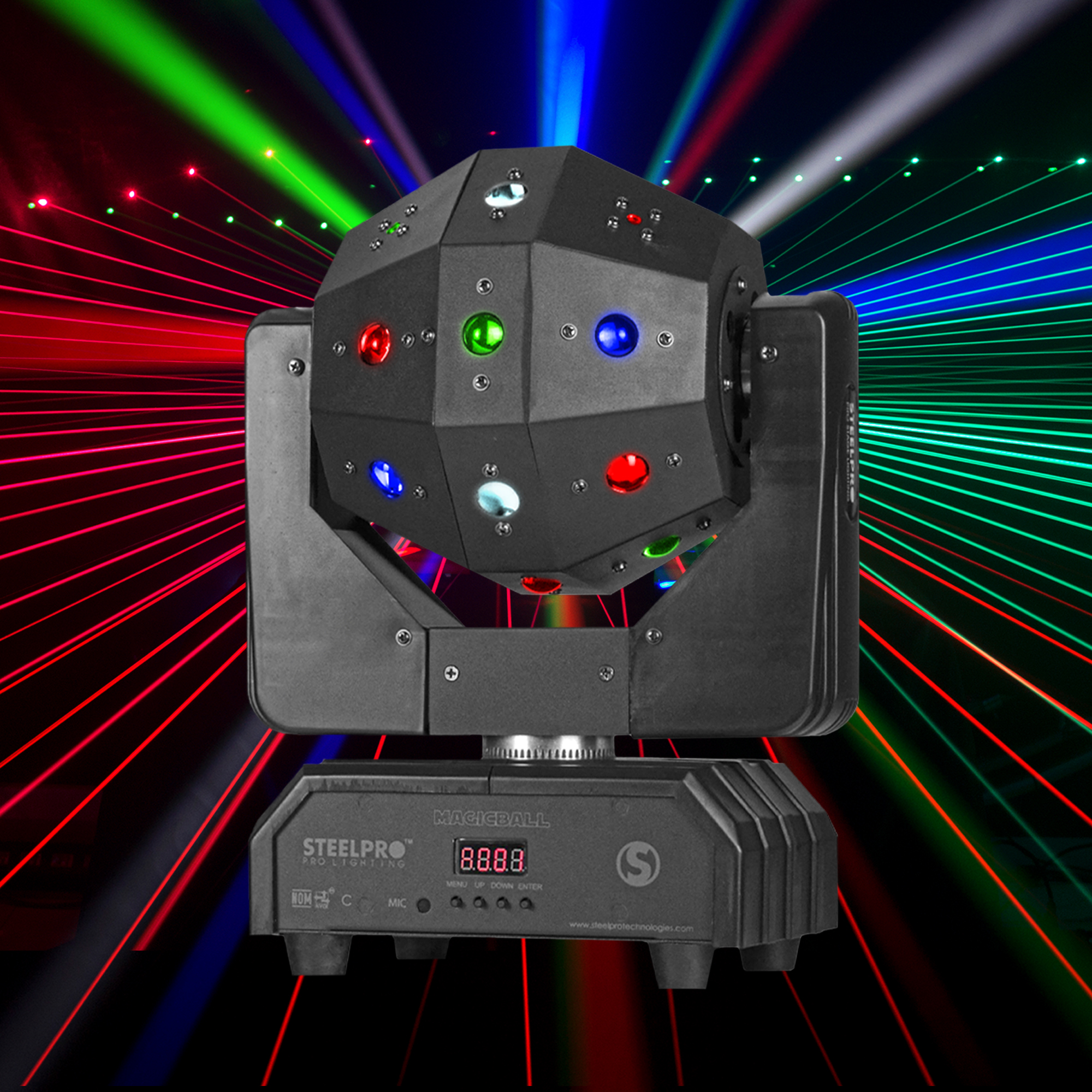 Foto 4 | Luz De Escenario Profesional Case 2 Cabezas Magicball Moviles Led Profesionales Rgbw Beam Laser Estrobo Dj Dmx512 Stee