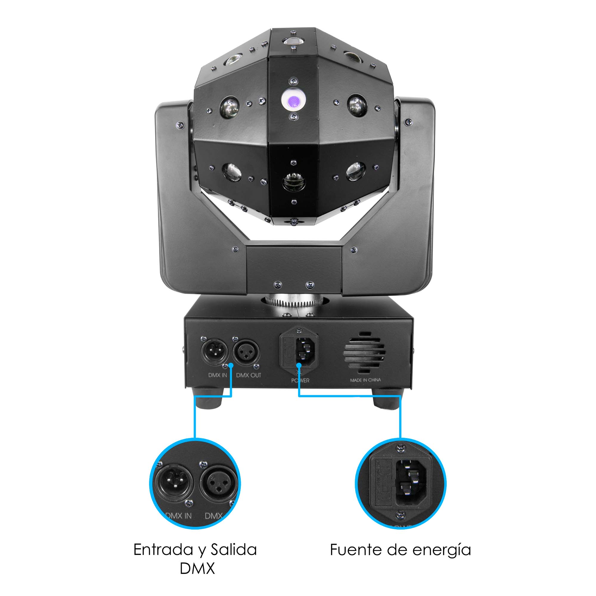 Foto 5 | Luz De Escenario Profesional Case 2 Cabezas Magicball Moviles Led Profesionales Rgbw Beam Laser Estrobo Dj Dmx512 Stee
