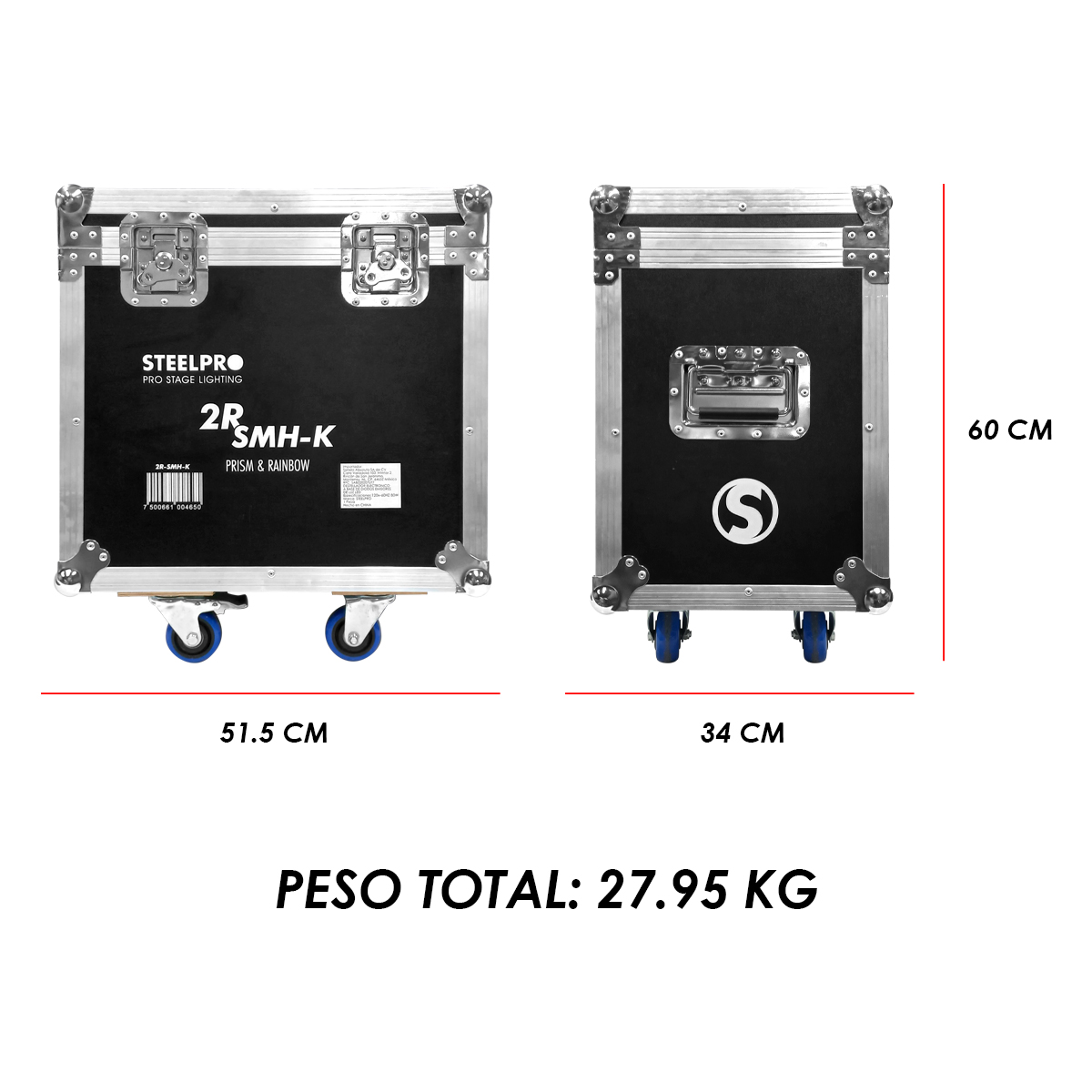 Foto 5 pulgar | Case 2 Cabezas Móviles Led Beam Profesional Rainbow Steelpro