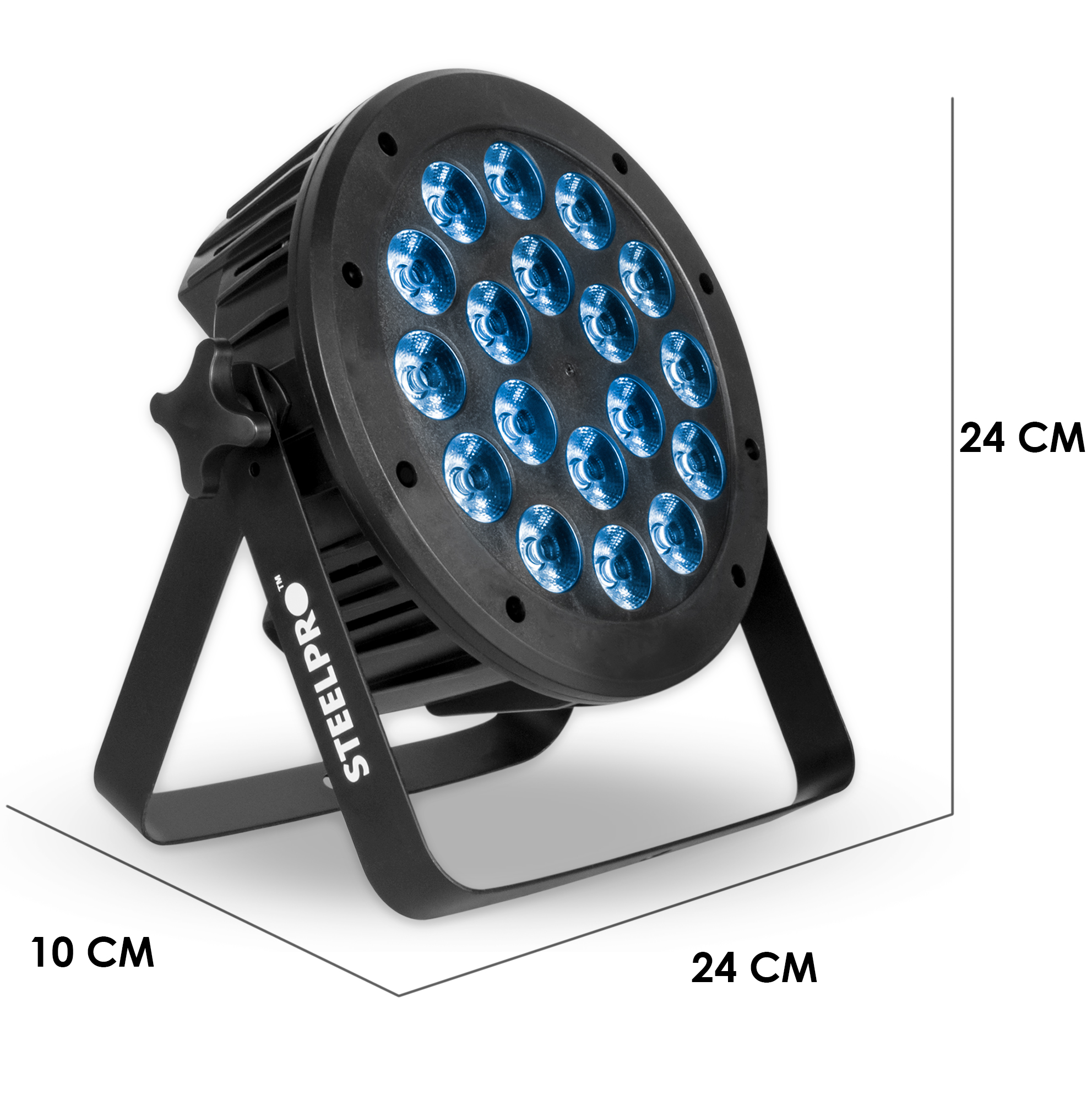 Foto 5 pulgar | Cañon Par Led Luces Para Dj 18x15 Watts Rgbw+ambar Steelpro