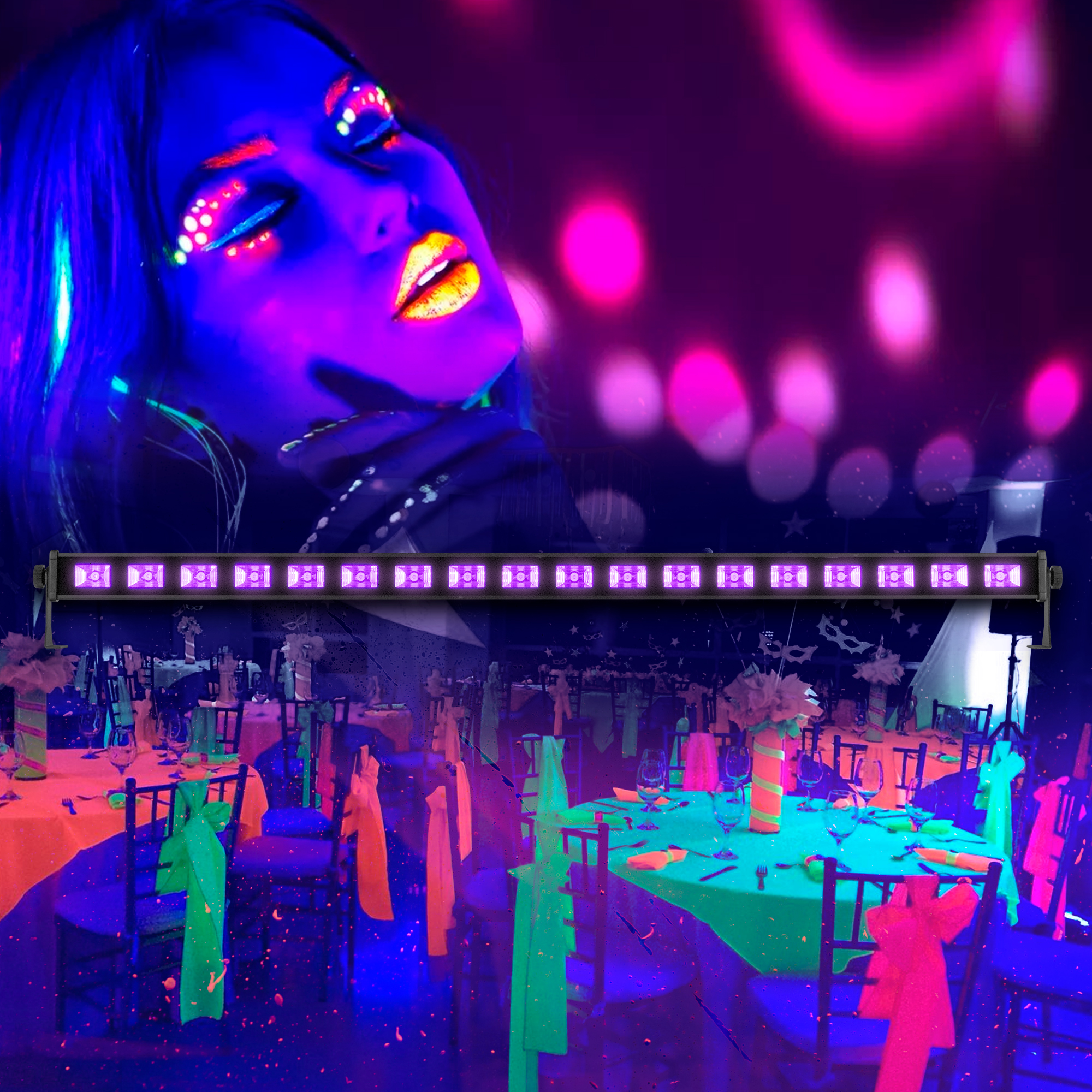 Foto 2 | Barra Led Ultravioleta Metalica 18x5 Watts Steelpro Uv185bar