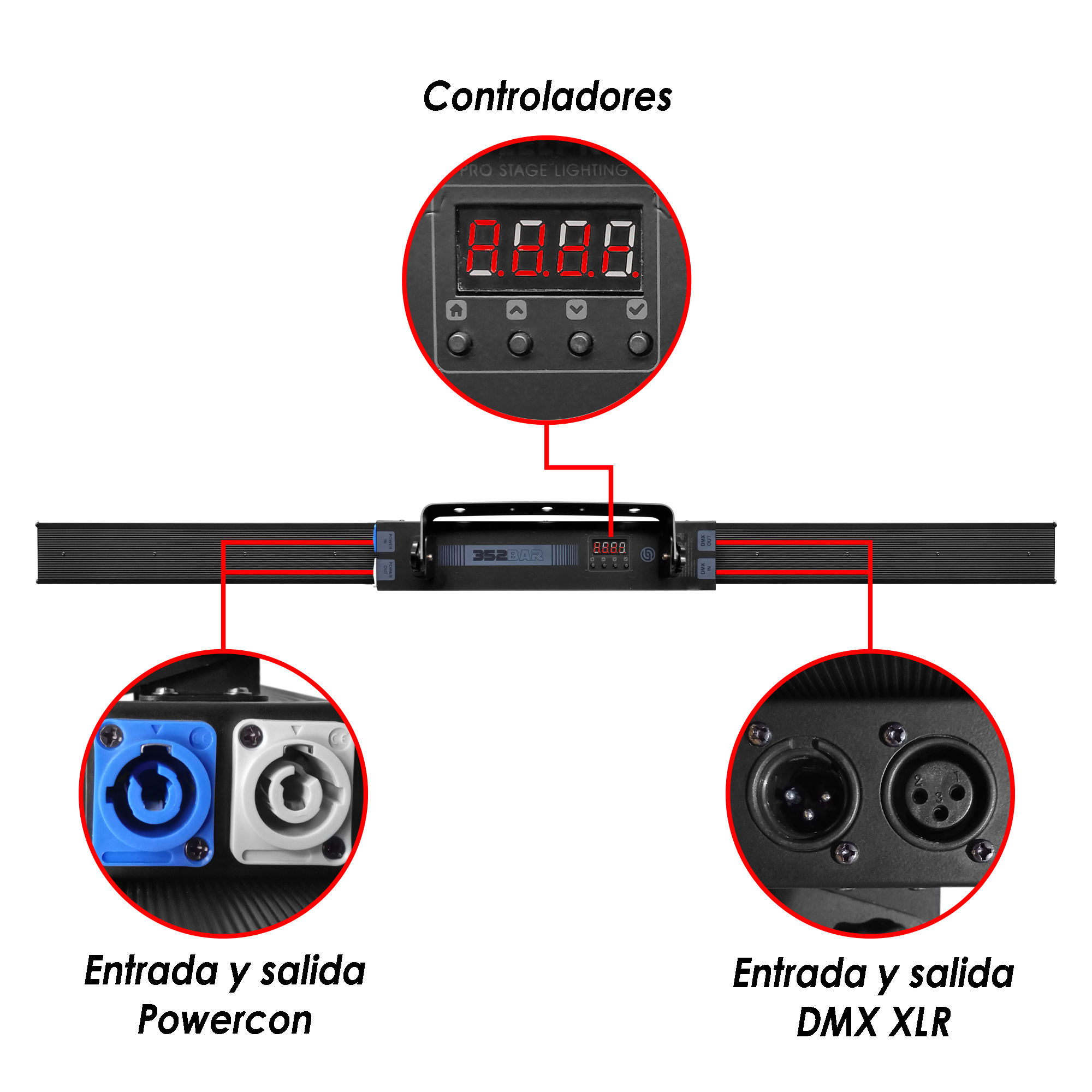 Foto 4 pulgar | Barra Profesional Rgb+estrobo Dmx512 Alta Potencia Steel Pro
