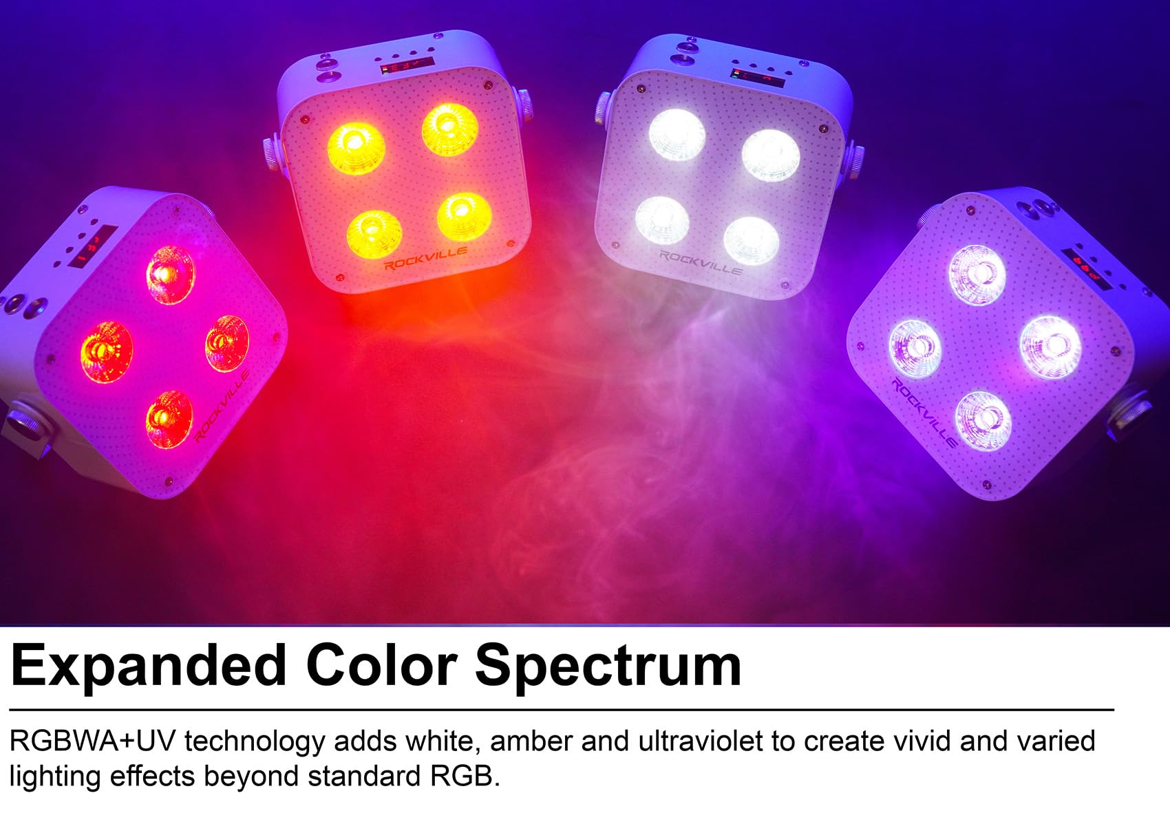 Foto 6 pulgar | Lámpara Led De Lavado Rockville Rf4 V2 Rgbwa+uv, Paquete De 4 Unidades, Color Blanco - Venta Internacional.