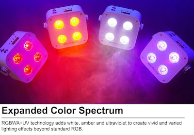 Foto 5 | Lámpara Led De Lavado Rockville Rf4 V2 Rgbwa+uv, Paquete De 4 Unidades, Color Blanco - Venta Internacional.