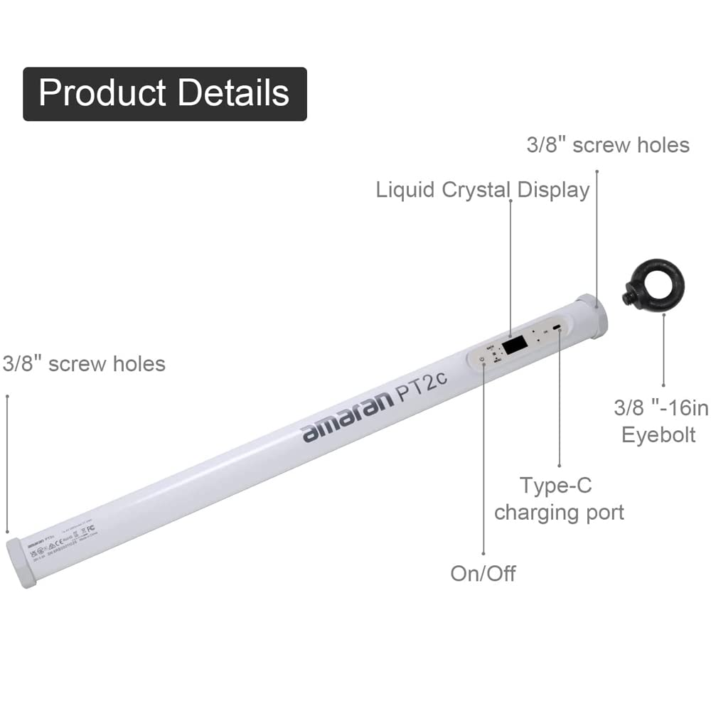 Foto 5 pulgar | Kit De 2 Luces Aputure Amaran Pt2c Pixel Tube Light, 60 Cm - Venta Internacional.