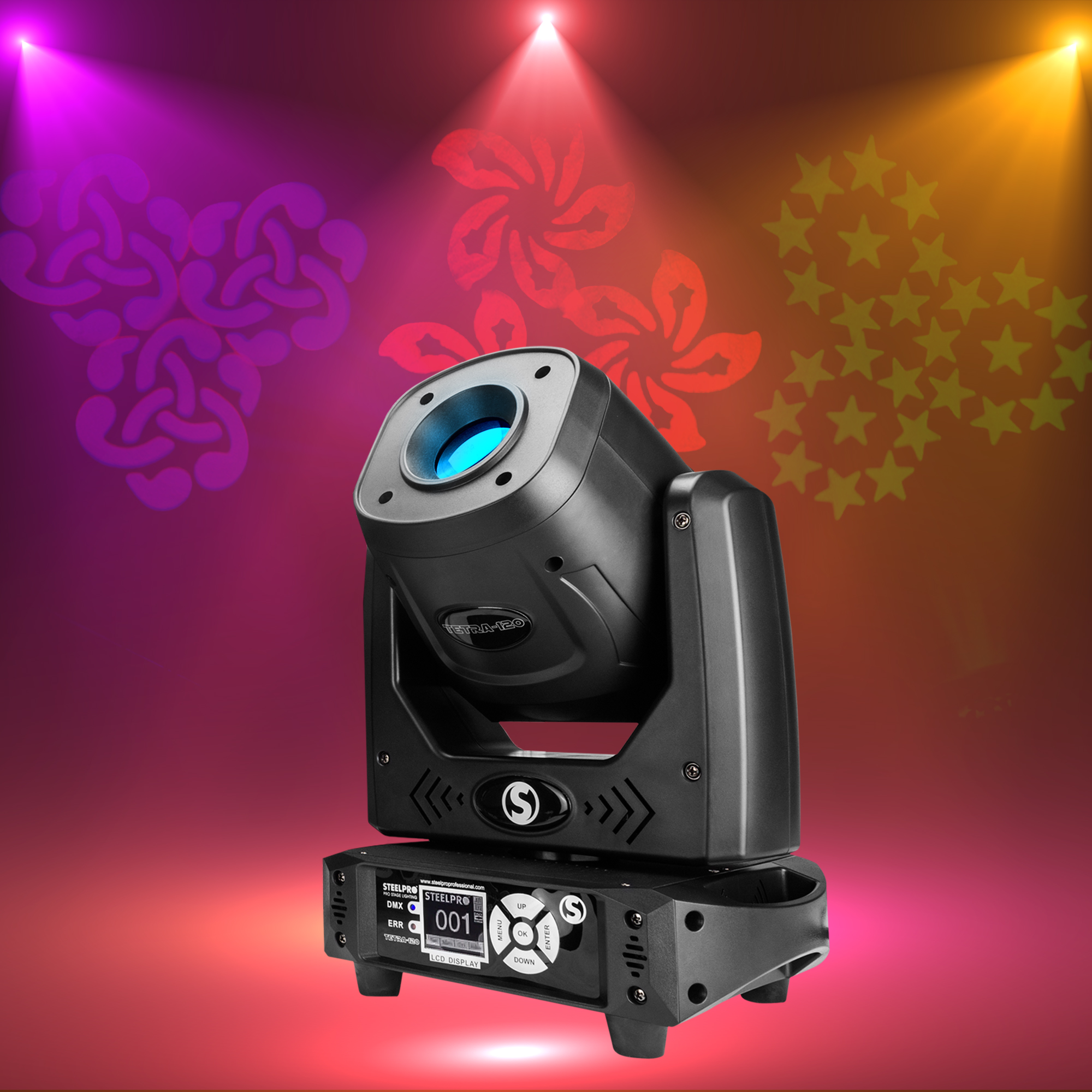 Foto 5 pulgar | Luz Escenario Cabeza Móvil Spot Con Gobos 90 Watts Dmx Audioritmico Aro Smd