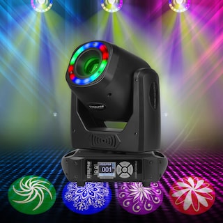 Foto 2 | Cabeza Móvil + Aro De Luz Smd Luz De Escenario Dmx Spot 120w Prisma De 5 Caras Gobos Dicroicos Y Metálicos Steelpro