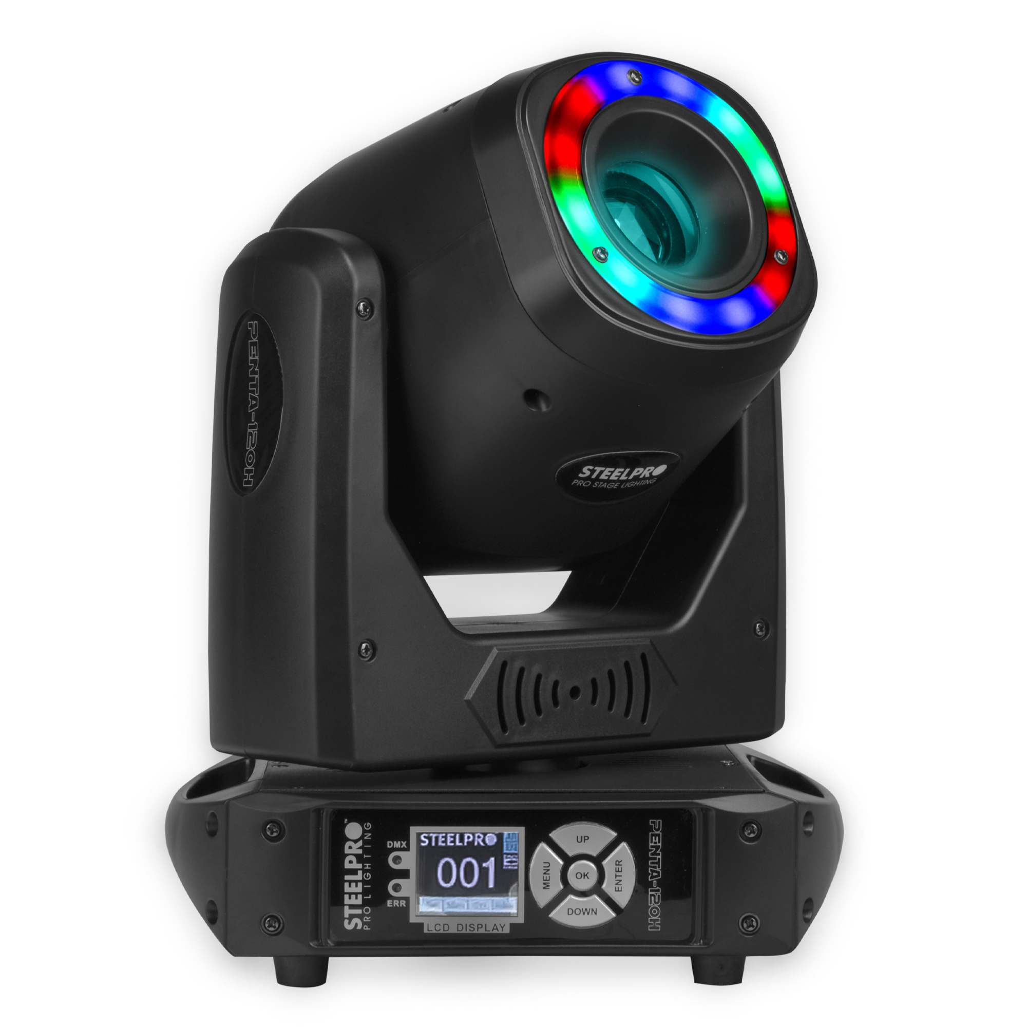 Foto 6 pulgar | Cabeza Móvil + Aro De Luz Smd Luz De Escenario Dmx Spot 120w Prisma De 5 Caras Gobos Dicroicos Y Metálicos Steelpro