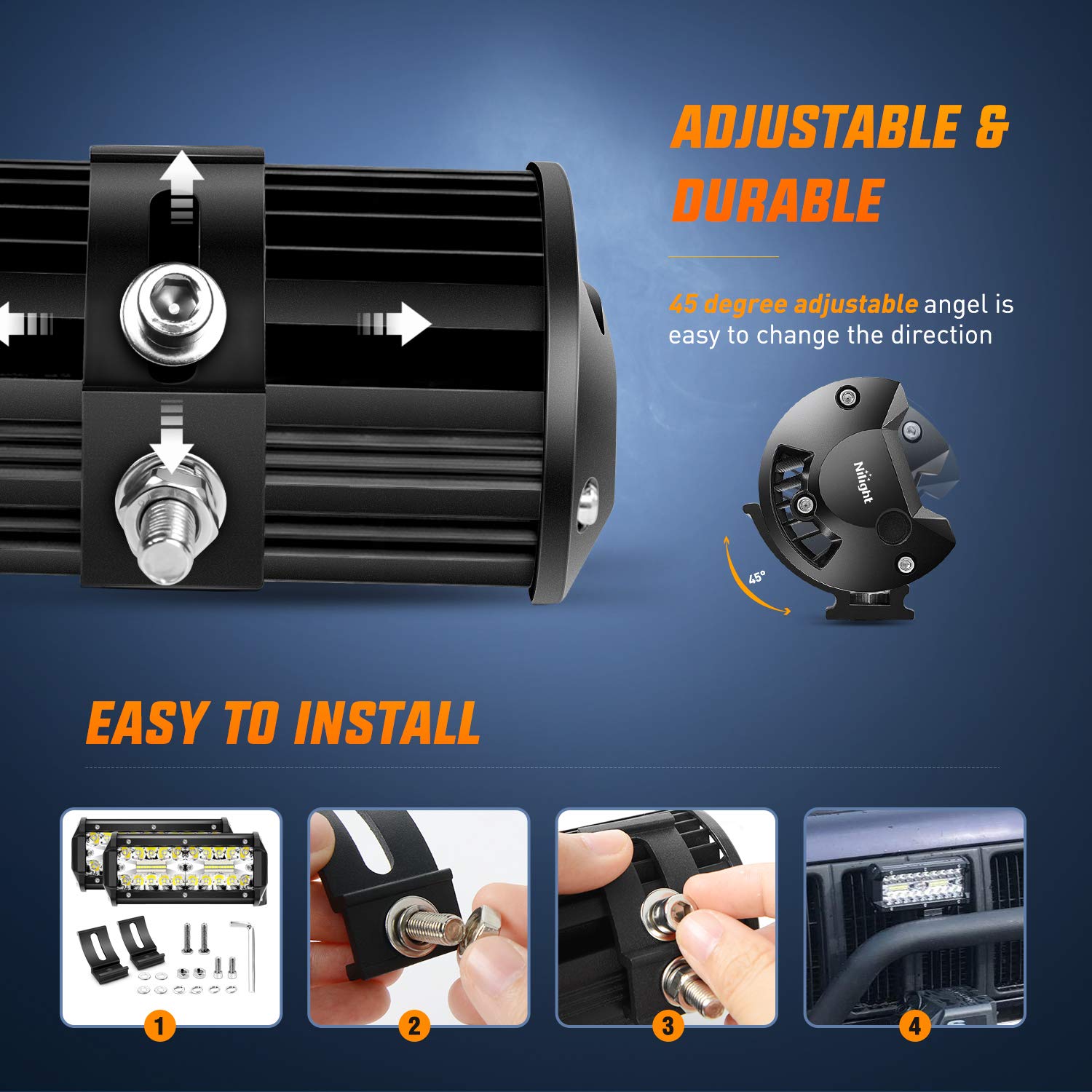 Foto 6 pulgar | Barra Led Pods Nilight, 2 Unidades, 16,5 Cm, 120 W, Triple Hilera - Venta Internacional.