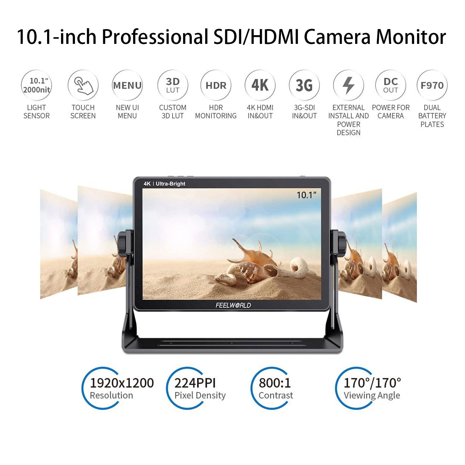 Foto 3 pulgar | Monitor De Campo Con Cámara Feelworld Lut11s De 10 1''  2000 Nits  3g  Sdi 4k - Venta Internacional.