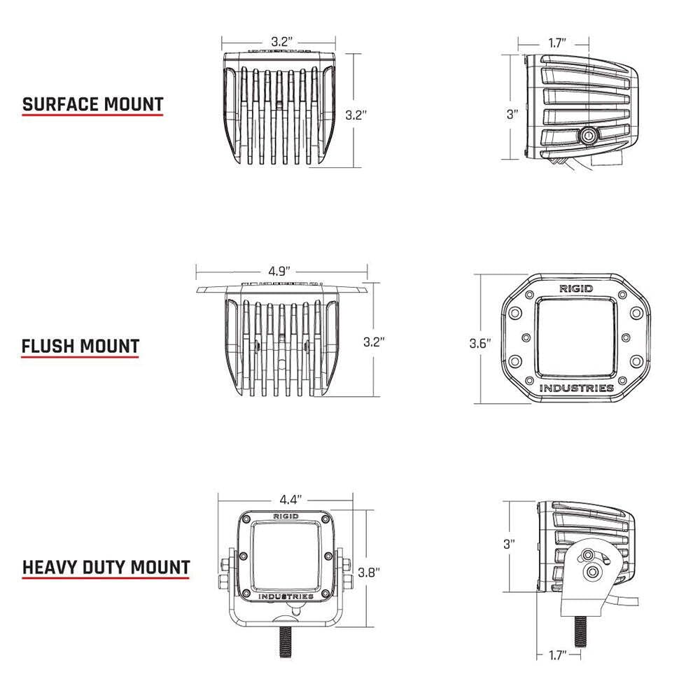 Foto 3 pulgar | Spotlight Rigid Industries Serie D Pro Spot Sm/2 - Venta Internacional.