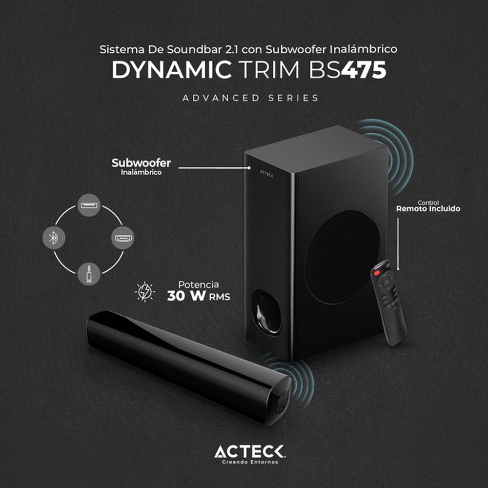 Foto 3 pulgar | Barra de Sonido Acteck Dynamic Trim Bs475 Ac-935227 color Negro