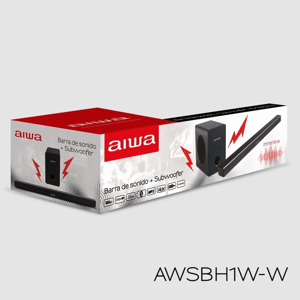 Foto 4 pulgar | Barra de Sonido Aiwa Negra Potencia 300w Subwoofer