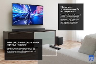 Foto 2 | Altavoz de Barra de Sonido Philips B5305 2.1 con Subwoofer Inalámbrico - Venta Internacional