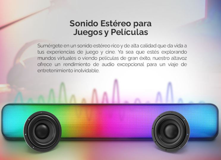 Foto 6 pulgar | Barra De Sonido Getttech Gus-msrbt-01 Con Microfono, Altavoces Rms De 3w, Rgb, Manos Libres, Bluetooth, Aux , Usb