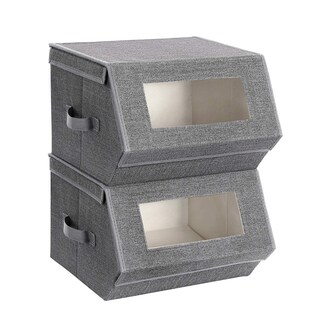 Foto 1 | Contenedores de Almacenamiento Songmics Gris 2 Piezas