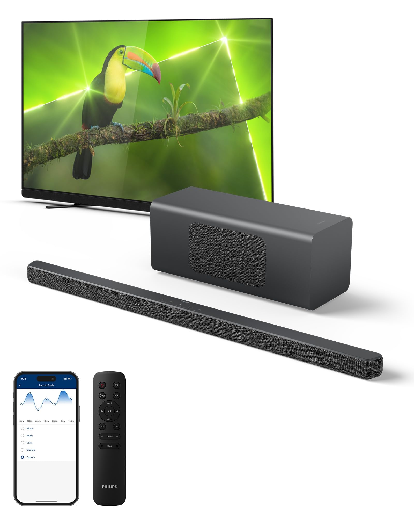 Foto 2 pulgar | Barra De Sonido Philips B6309 De 2.1 Canales Con Subwoofer Inalámbrico - Venta Internacional.
