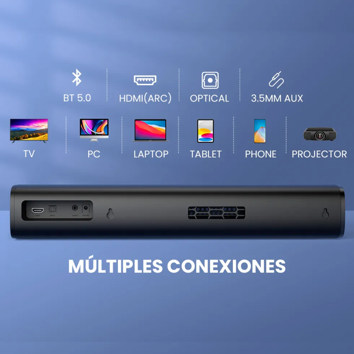 Foto 4 pulgar | Barra De Sonido Cine En Casa Desmontable Bluetooth Bocina Eo Safe Imports Esi-20196 Negro
