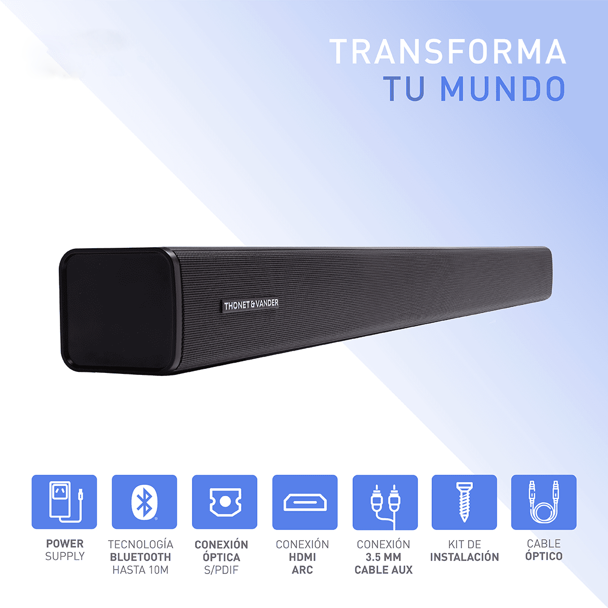 Foto 8 pulgar | Barra De Sonido Thonet & Vander Gut Gen2 2.0 Bluetooth 5.3  Hdmi Arc  Óptico 40w Rms