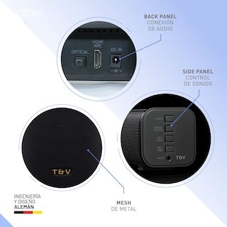 Foto 4 | Sistema De Sonido Thonet & Vander Rein – 200w Rms 5.1 Canales Bluetooth 5.0 Hdmi Arc Óptico Subwoofer Y