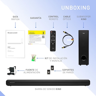 Foto 6 | Barra De Sonido Thonet & Vander Kino – 150w Rms Bluetooth 5.0 Subwoofer Hdmi Arc Óptico Rca Control Remoto –
