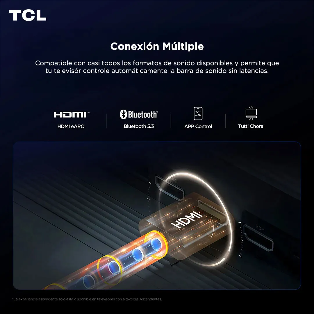 Foto 4 pulgar | Barra De Sonido Tcl S55h Super Bass 2.1ch Pro Dolby Atmos Ia