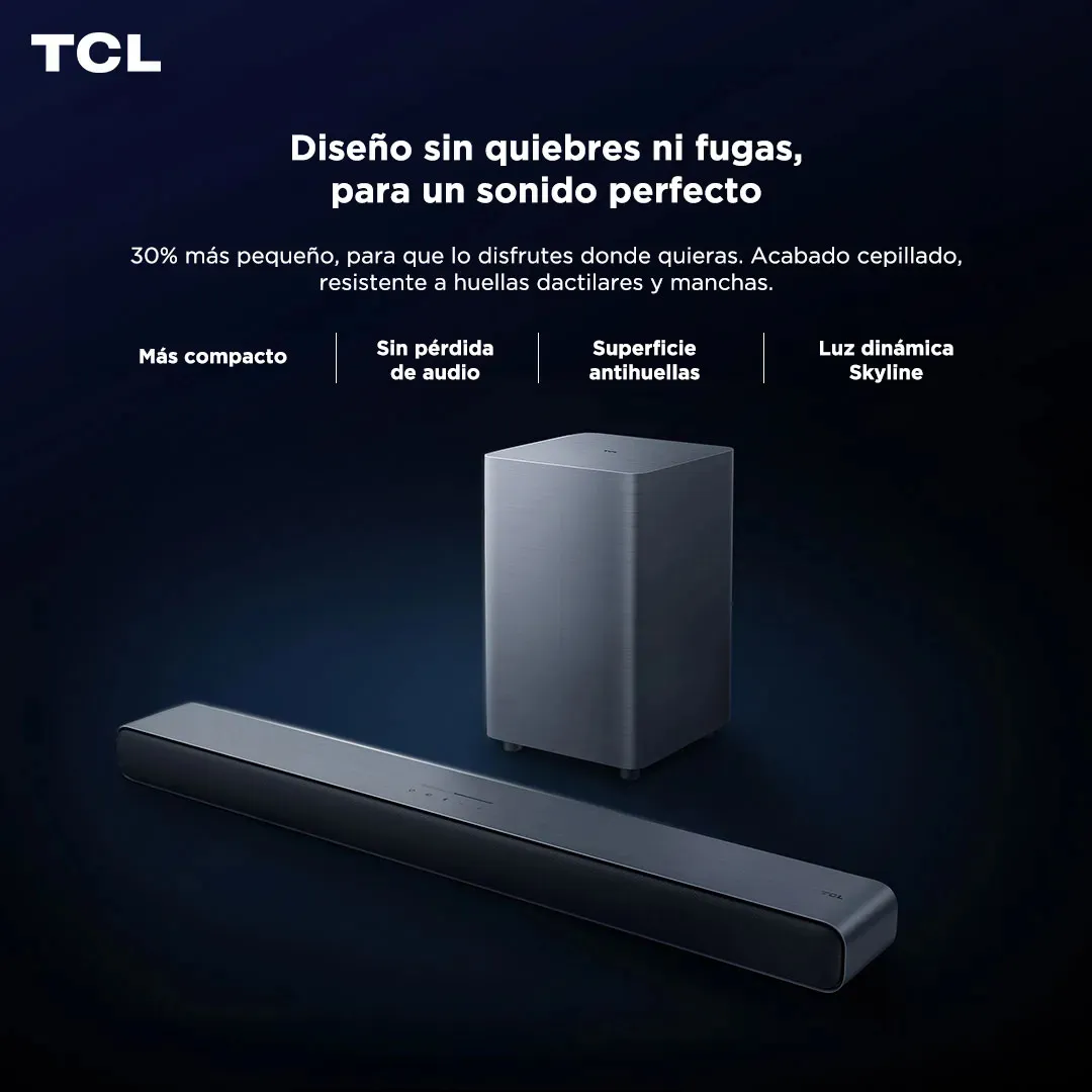 Foto 5 pulgar | Barra De Sonido Tcl S55h Super Bass 2.1ch Pro Dolby Atmos Ia