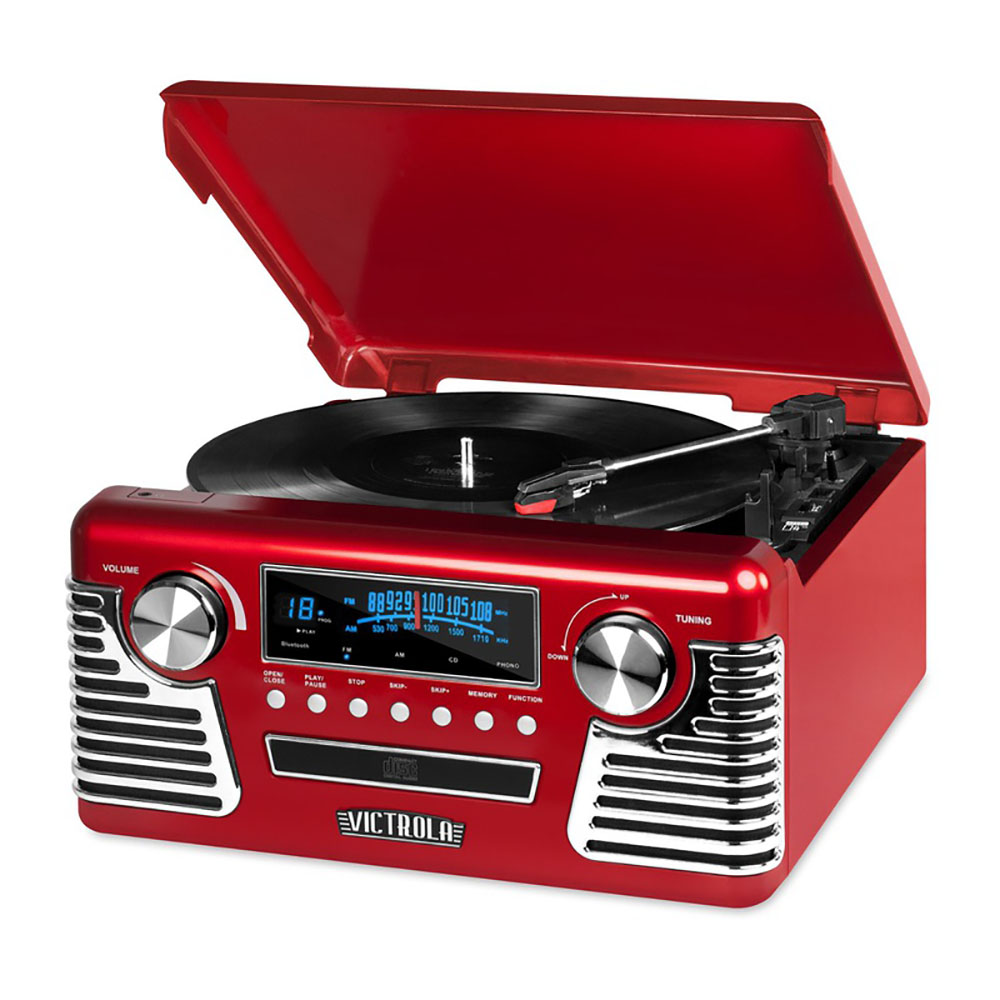 Tornamesa Retro Victrola V50-200 color Rojo con Bluetooth