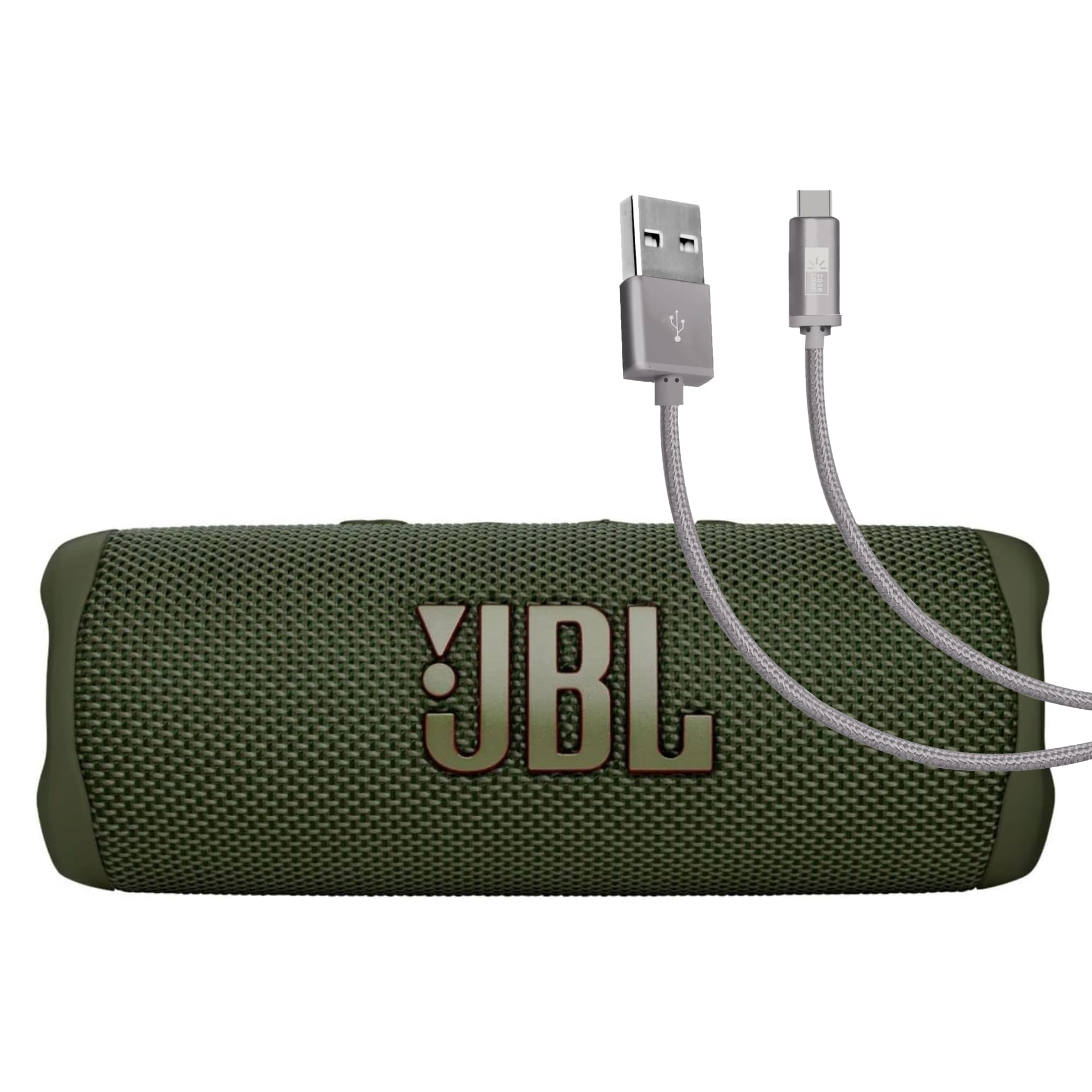 Foto 2 pulgar | Altavoz Jbl Flip 6 Verde Con Cable Usb-c Trenzado De Case Logic - Venta Internacional.