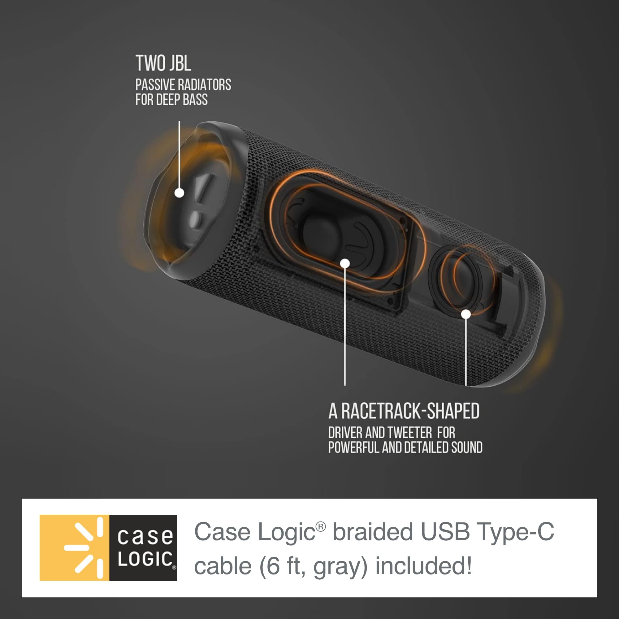 Foto 3 pulgar | Altavoz Jbl Flip 6 Verde Con Cable Usb-c Trenzado De Case Logic - Venta Internacional.