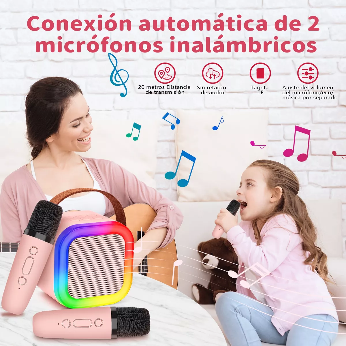 Foto 4 pulgar | Altavoz Inalámbrico Portátil Con Micrófono Karaoke Bluetooth Eo Safe Imports  Esi-14403  Rosa