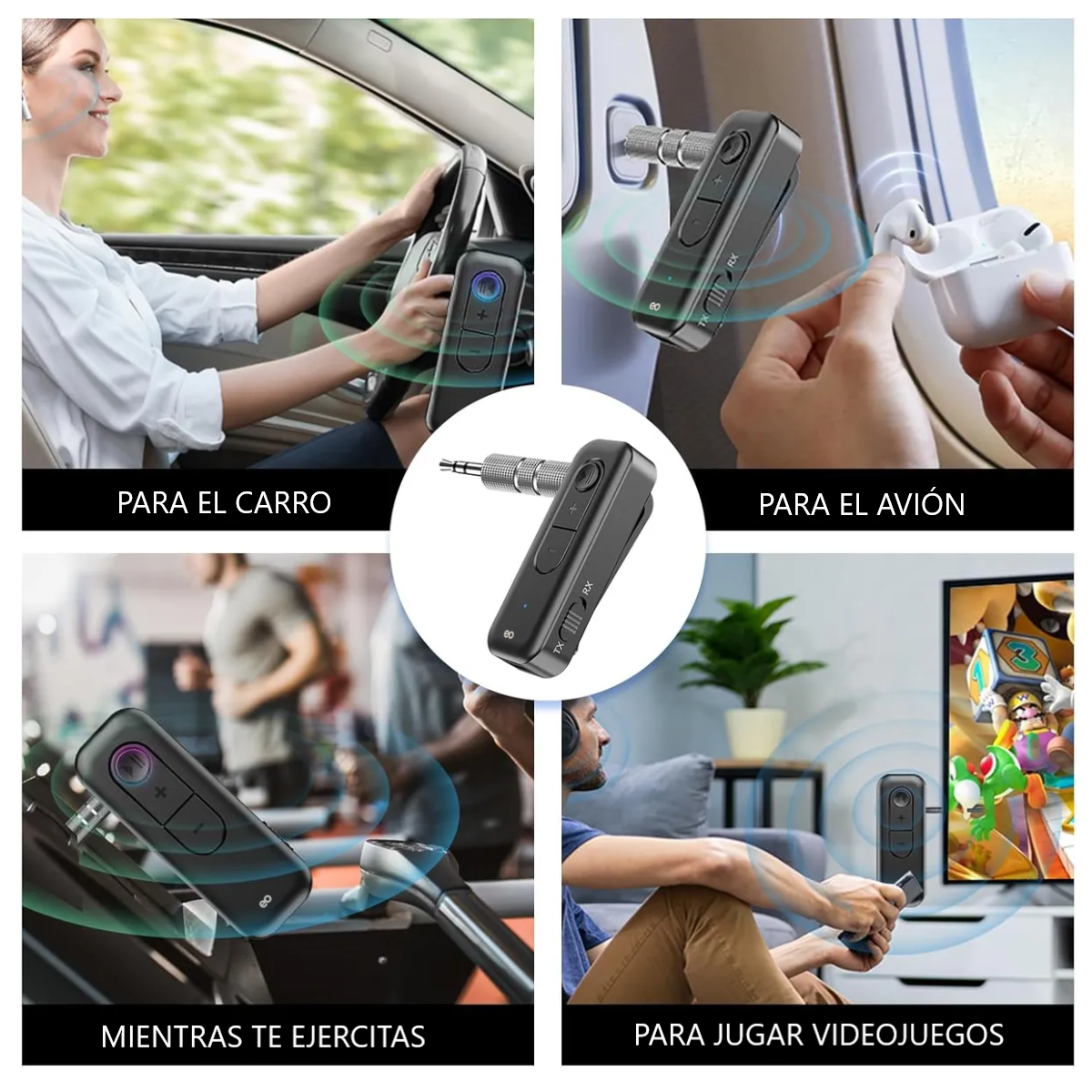 Foto 3 pulgar | Receptor Y Transmisor Bluetooth 5.3 Aux Con Clip, Manos Libres Eo Safe Imports Esi-18637 Negro