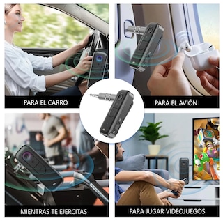 Foto 2 | Receptor Y Transmisor Bluetooth 5.3 Aux Con Clip, Manos Libres Eo Safe Imports Esi-18637 Negro