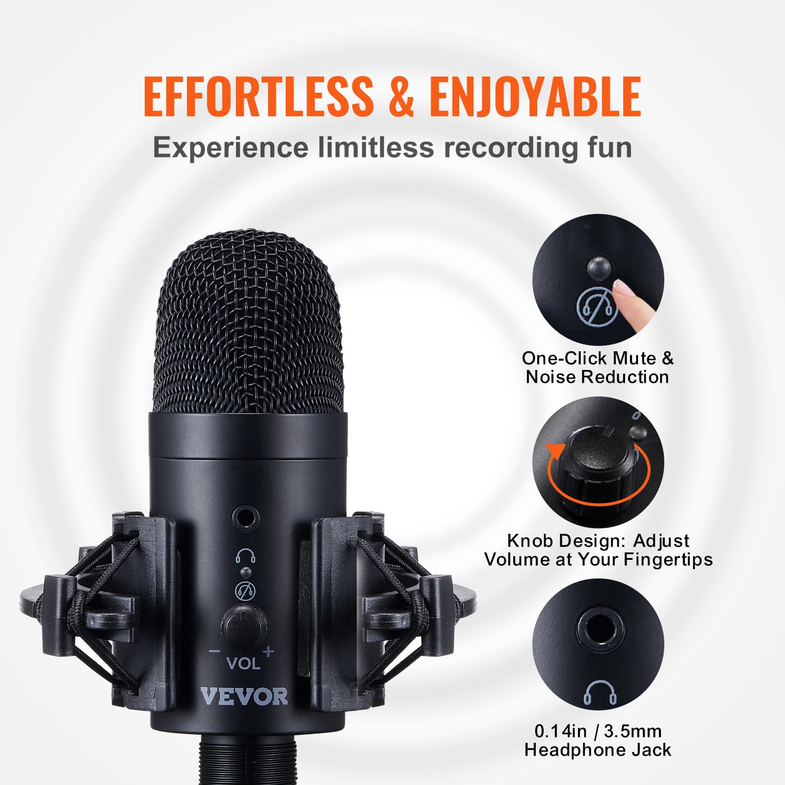 Foto 3 | Micrófono Usb Vevor De 192 Khz/24 Bits Con Soporte Boom Arm Y Más - Venta Internacional.