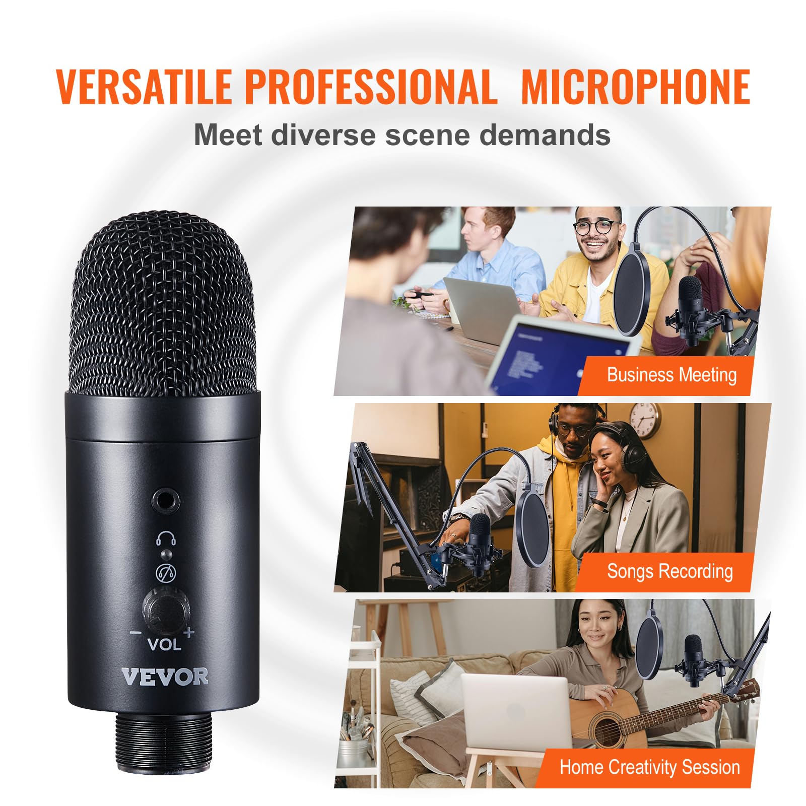 Foto 6 | Micrófono Usb Vevor De 192 Khz/24 Bits Con Soporte Boom Arm Y Más - Venta Internacional.