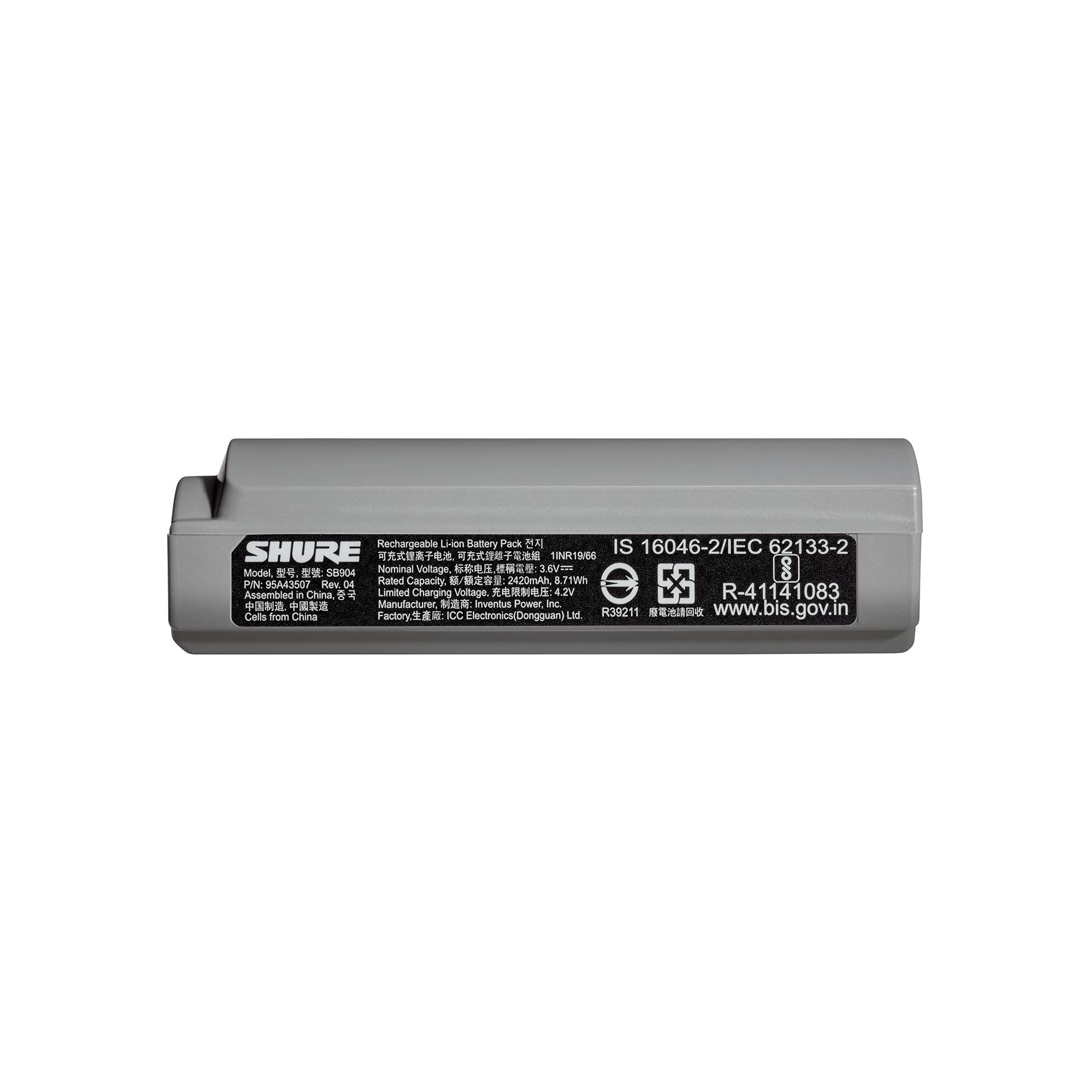 Foto 1 | Batería Recargable Shure Glx-d+ De Doble Banda Sb904 12h - Venta Internacional.