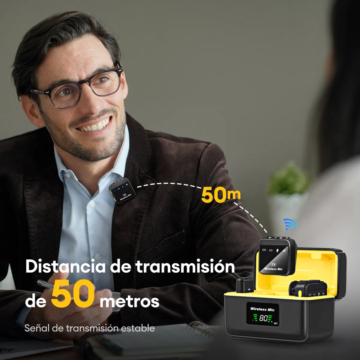 Foto 3 | Micrófono Inalambrico Lavalier Solapa Para Iphone Android Eo Safe Imports Esi-20558 Negro