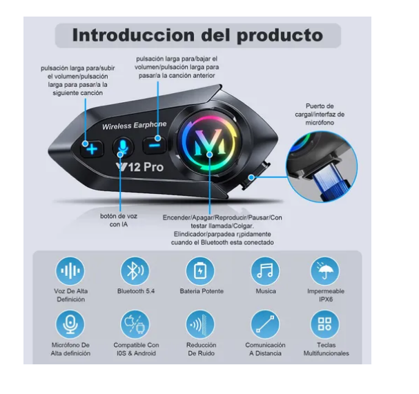 Foto 4 pulgar | Impermeables Intercomunicador Casco Moto