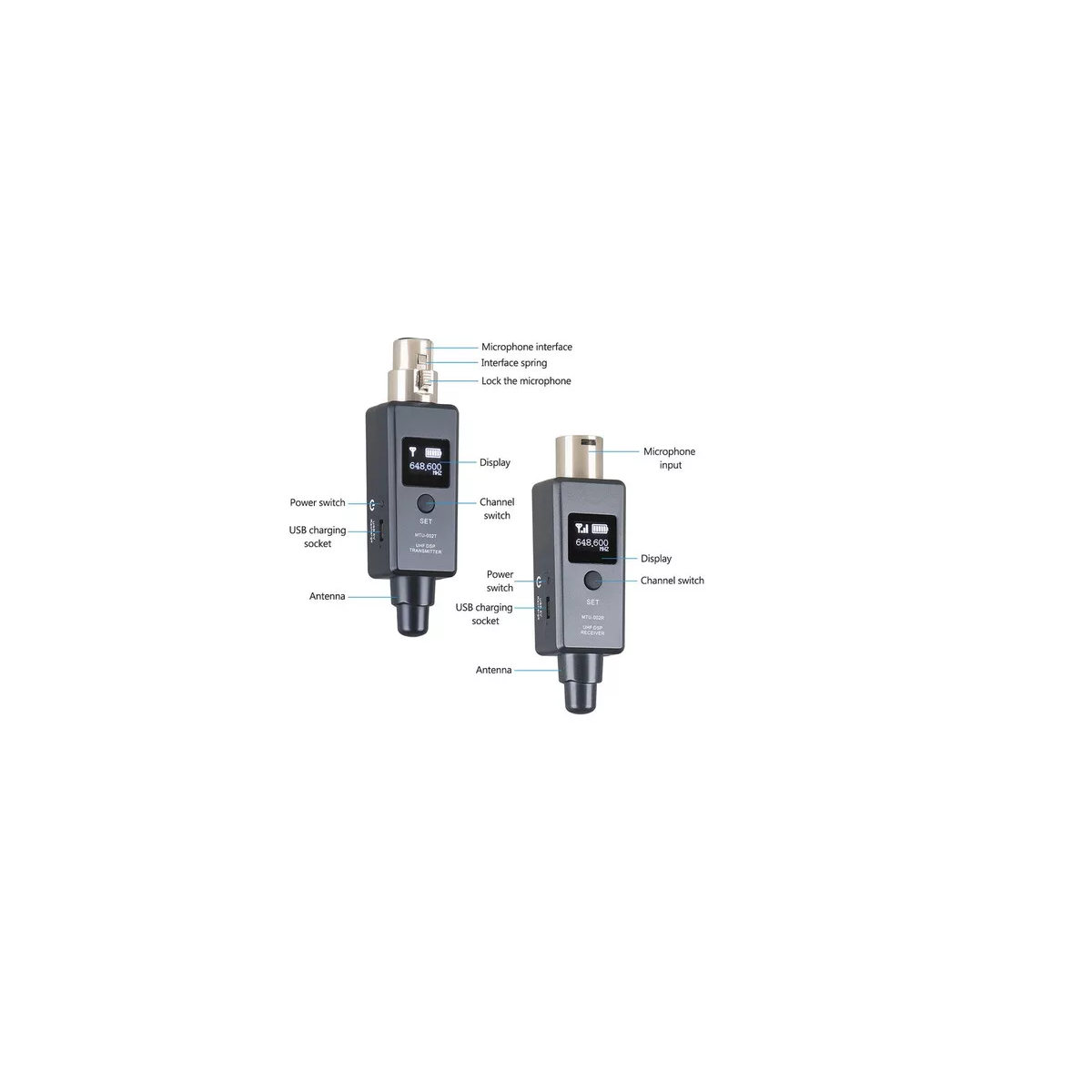 Foto 3 | Sistema Transmisor de Micrófono con Receptor Inalámbrico Eo Safe Imports Esi-16060 Gris