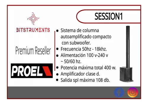 Foto 7 pulgar | Bocina Proel Session I Portátil Con Bluetooth Negra