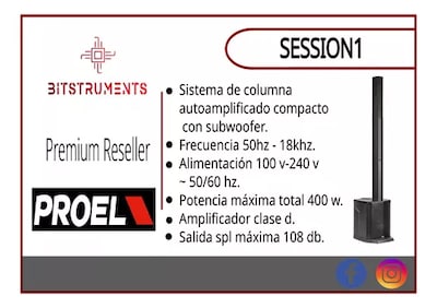 Foto 6 | Bocina Proel Session I Portátil Con Bluetooth Negra