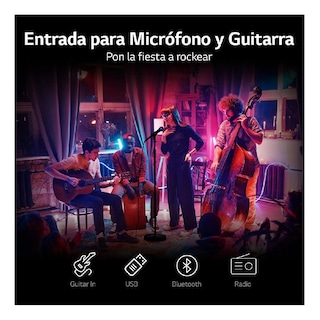 Foto 7 | Bocina Bluetooth Portátil Lg Rnc5 Con Luces Led Con Karaoke Star