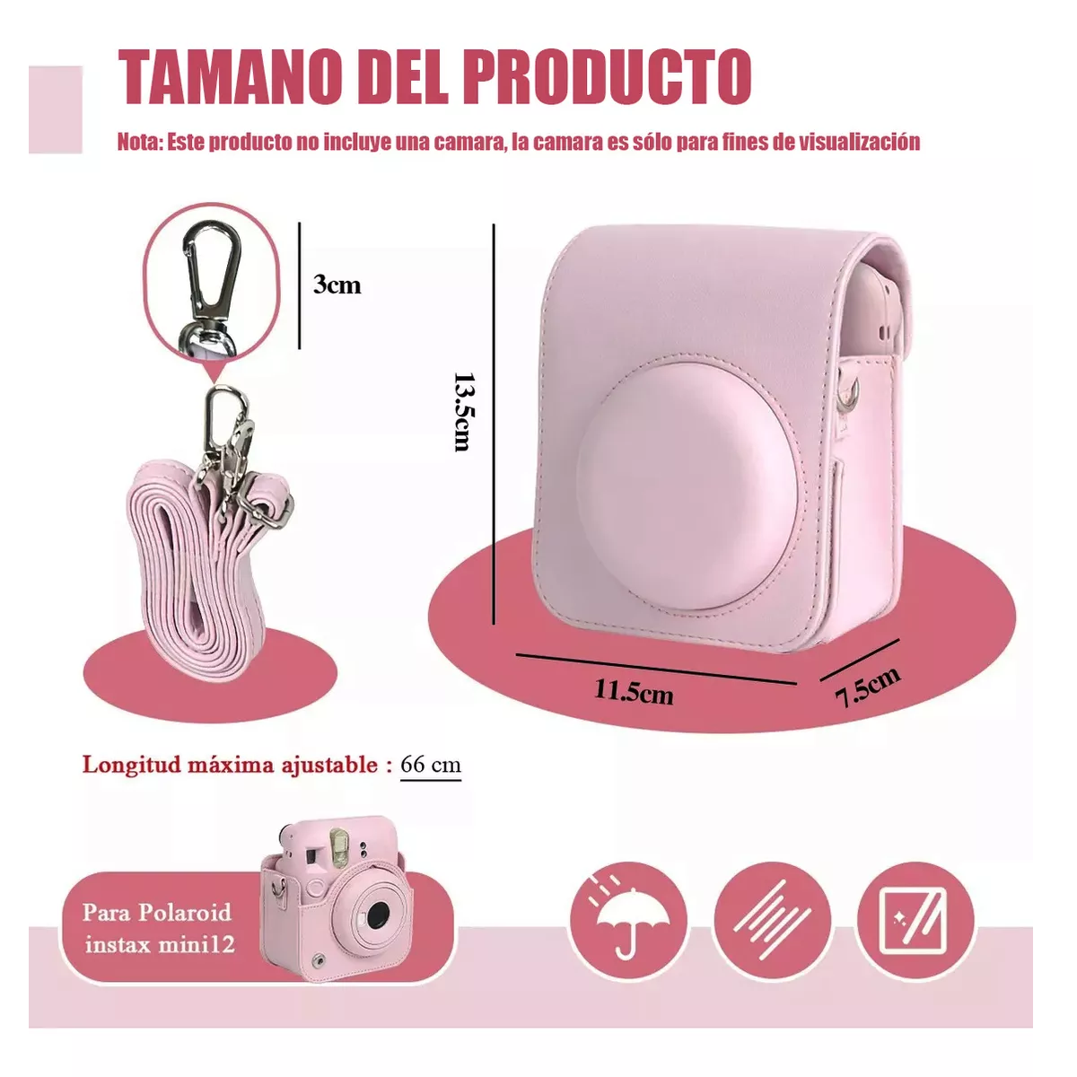 Foto 3 | Funda Para Instax Mini 11/12 Eo Safe Imports Esi-15169 Rosa