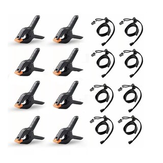Foto 1 | Set Abrazadera de Resorte y Cuerda Clip para Fotografía Eo Safe Imports ESI-9654 Negros 16 Piezas