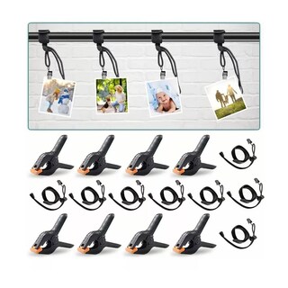 Foto 2 | Set Abrazadera de Resorte y Cuerda Clip para Fotografía Eo Safe Imports ESI-9654 Negros 16 Piezas