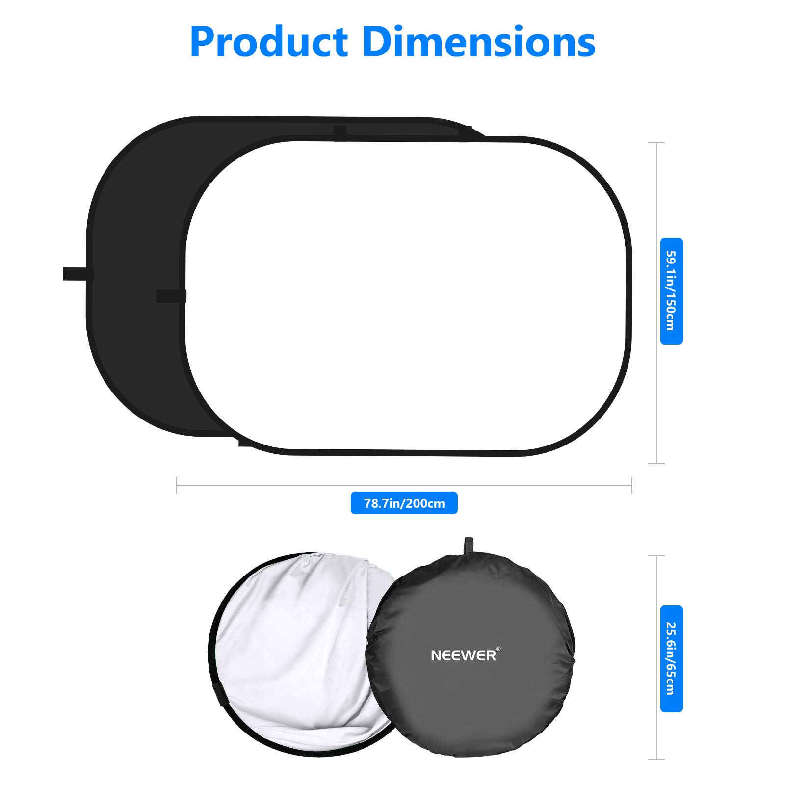 Foto 5 pulgar | Fondos Chromakey Neewer 2 en 1 Blanco y Negro 1,5 x 2 m - Venta Internacional