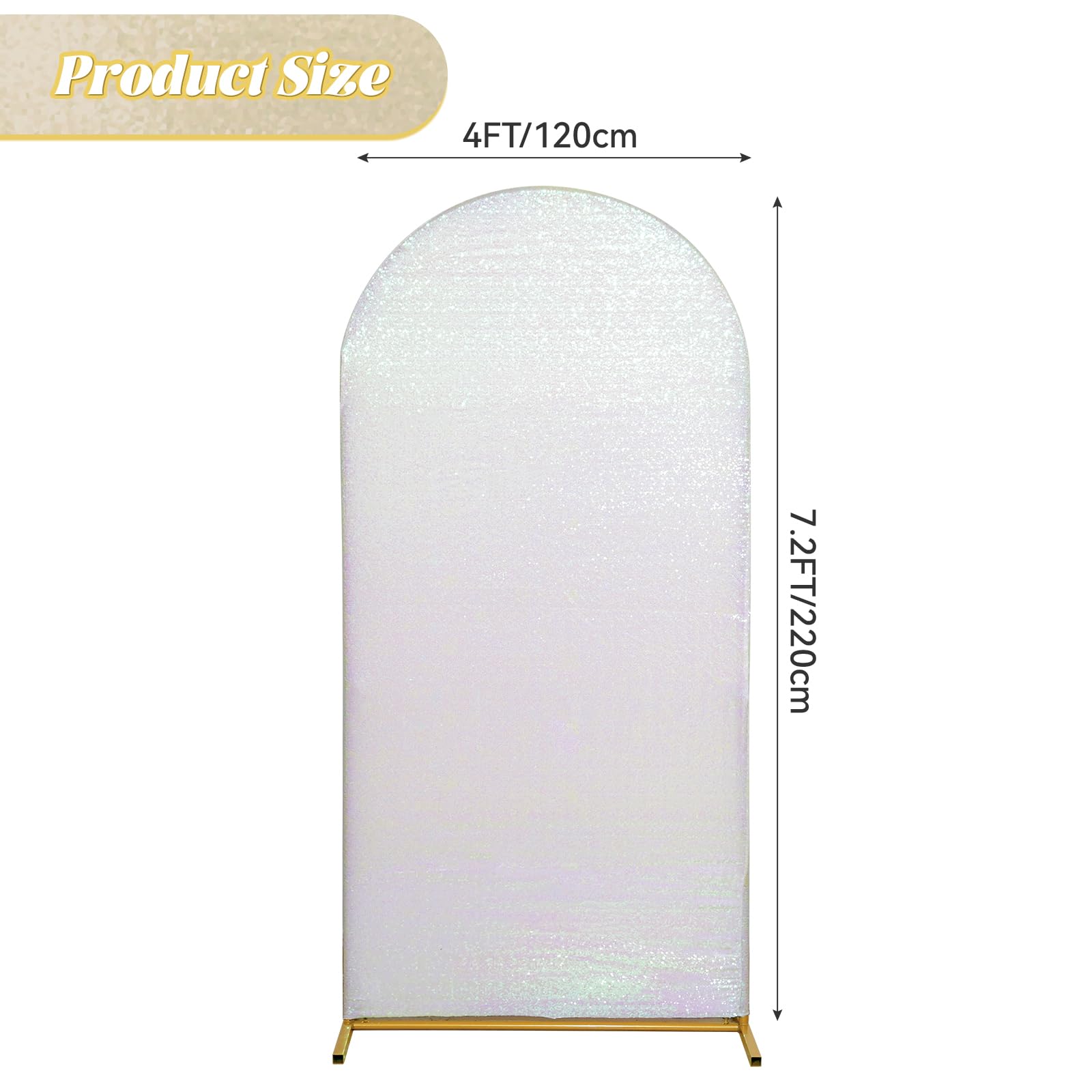 Foto 4 pulgar | Funda de Telón de Fondo con Lentejuelas Blancas Eternal Beauty 220 x 120 cm - Venta Internacional