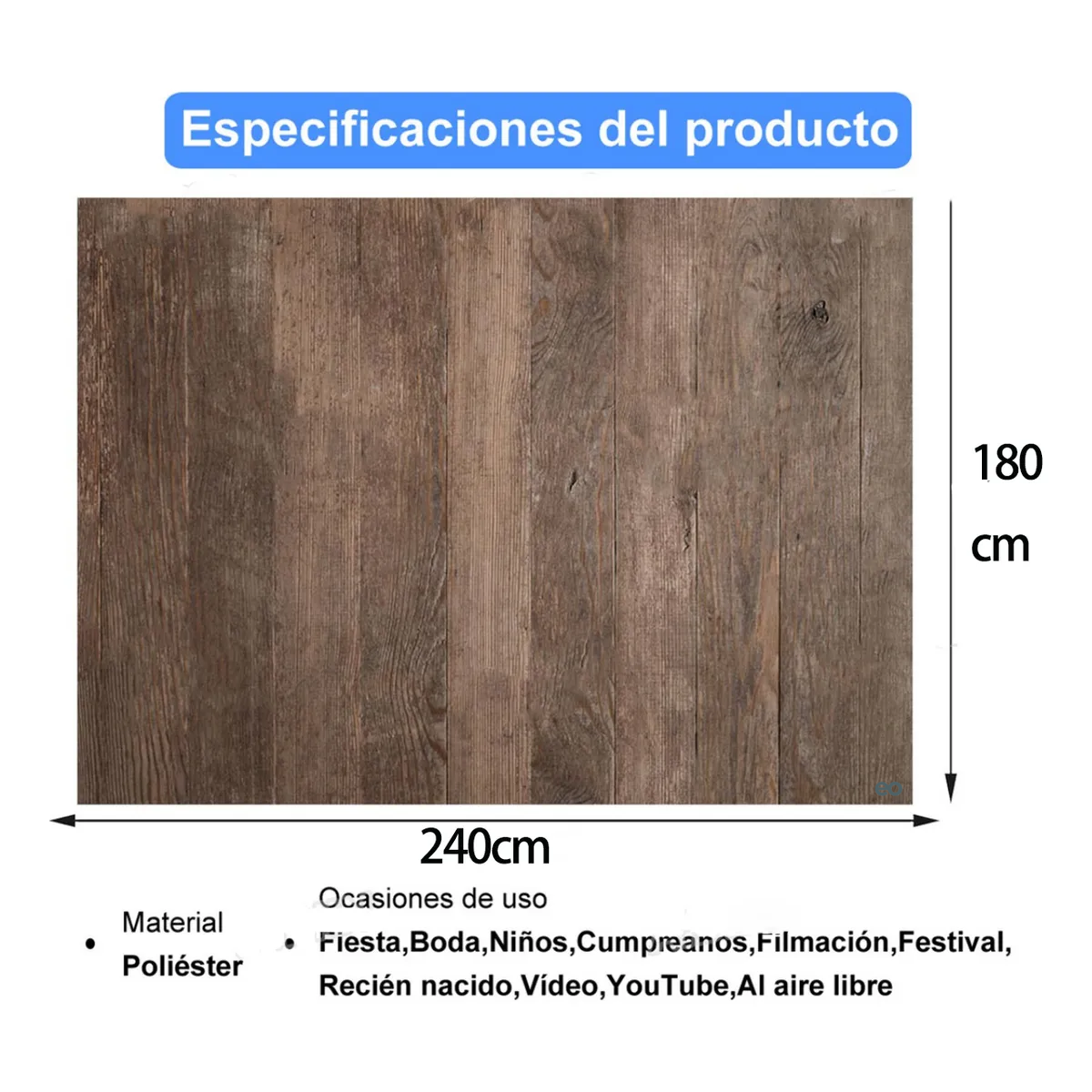 Foto 3 pulgar | Fondo De Fotografía De Textura Madera Eo Safe Imports Esi-20553 Marron